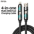 One Cable, All Your Devices – 4-in-1 Multi USB Charging Cable │كابل واحد لجميع أجهزتك – كابل شحن USB متعدد 4 في 1