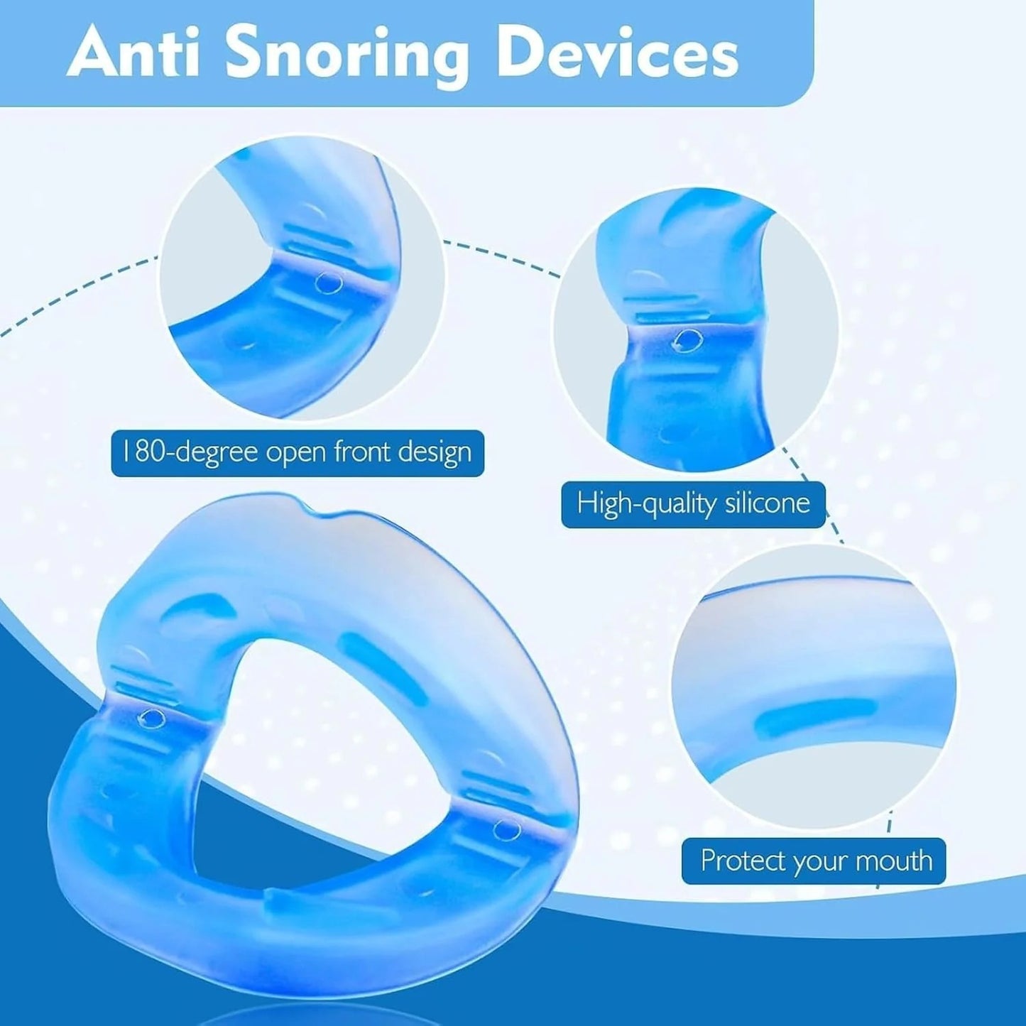 Sleep Quietly, Wake Refreshed – Anti Snore Mouthpiece │نَم بهدوء واستيقظ بنشاط – قطعة فموية مانعة للشخير
