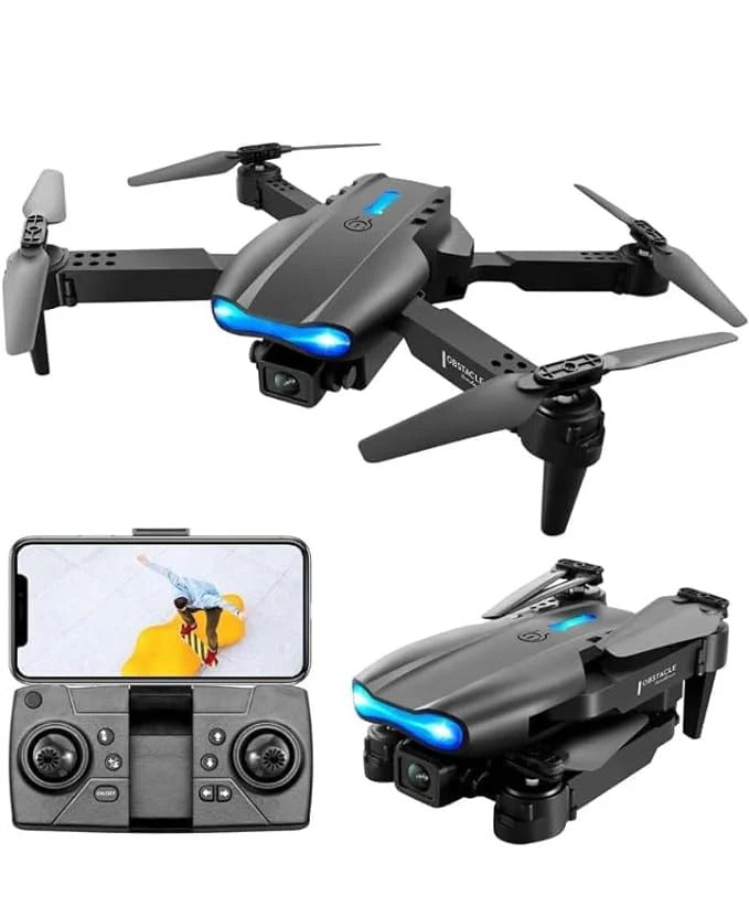 Take Flight – E99 Drone Camera with HD Camera & Smart Controls │انطلق في الجو – طائرة الدرون E99 المزودة بكاميرا عالية الدقة (HD) وتحكم ذكي.