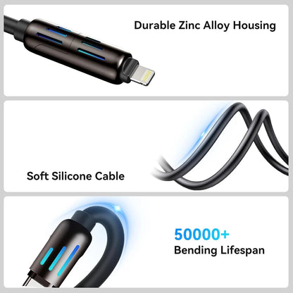 One Cable, All Your Devices – 4-in-1 Multi USB Charging Cable │كابل واحد لجميع أجهزتك – كابل شحن USB متعدد 4 في 1