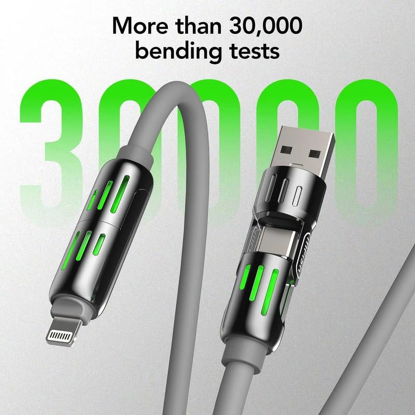 One Cable, All Your Devices – 4-in-1 Multi USB Charging Cable │كابل واحد لجميع أجهزتك – كابل شحن USB متعدد 4 في 1