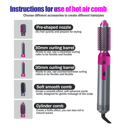 Hot Air Brush (5-in-1) │ فرشاة الهواء الساخن (5 في 1)