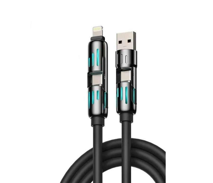 One Cable, All Your Devices – 4-in-1 Multi USB Charging Cable │كابل واحد لجميع أجهزتك – كابل شحن USB متعدد 4 في 1