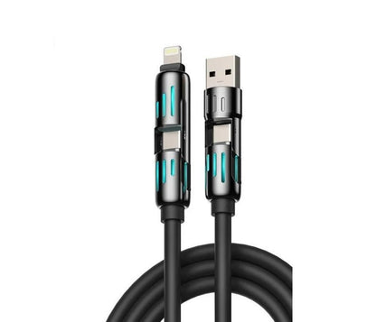 One Cable, All Your Devices – 4-in-1 Multi USB Charging Cable │كابل واحد لجميع أجهزتك – كابل شحن USB متعدد 4 في 1