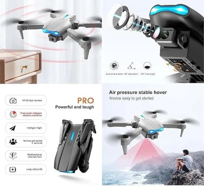 Take Flight – E99 Drone Camera with HD Camera & Smart Controls │انطلق في الجو – طائرة الدرون E99 المزودة بكاميرا عالية الدقة (HD) وتحكم ذكي.