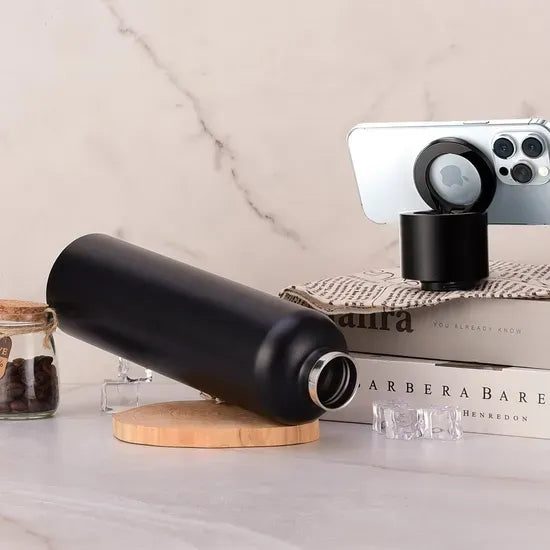 Vacuum Insulated Water Bottle with Holder │زجاجة مياه معزولة بتفريغ الهواء مع حامل
